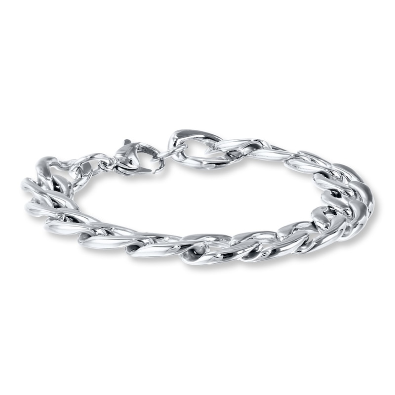 Men's Curb Link Bracelet Stainless Steel 9" Length