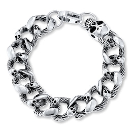Men's Skull Bracelet Stainless Steel 8.5&quot;