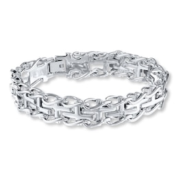 Men's Bracelet Diamond Accents Stainless Steel 8.5&quot;