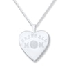 Thumbnail Image 0 of Baseball Mom Heart Sterling Silver Locket Necklace