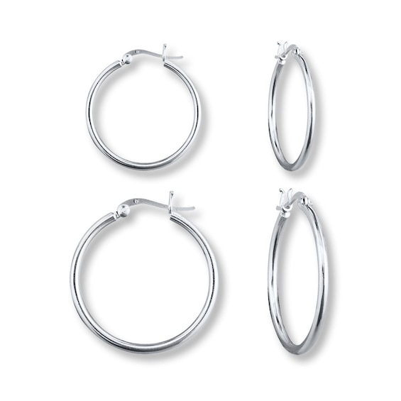 Hoop Earring Set Sterling Silver