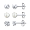 Thumbnail Image 0 of Cultured Pearl/Cubic Zirconia Sterling Silver Earring Set