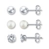 Thumbnail Image 0 of Cultured Pearl/Cubic Zirconia Sterling Silver Earring Set