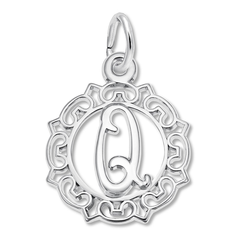 Letter Q Charm Sterling Silver