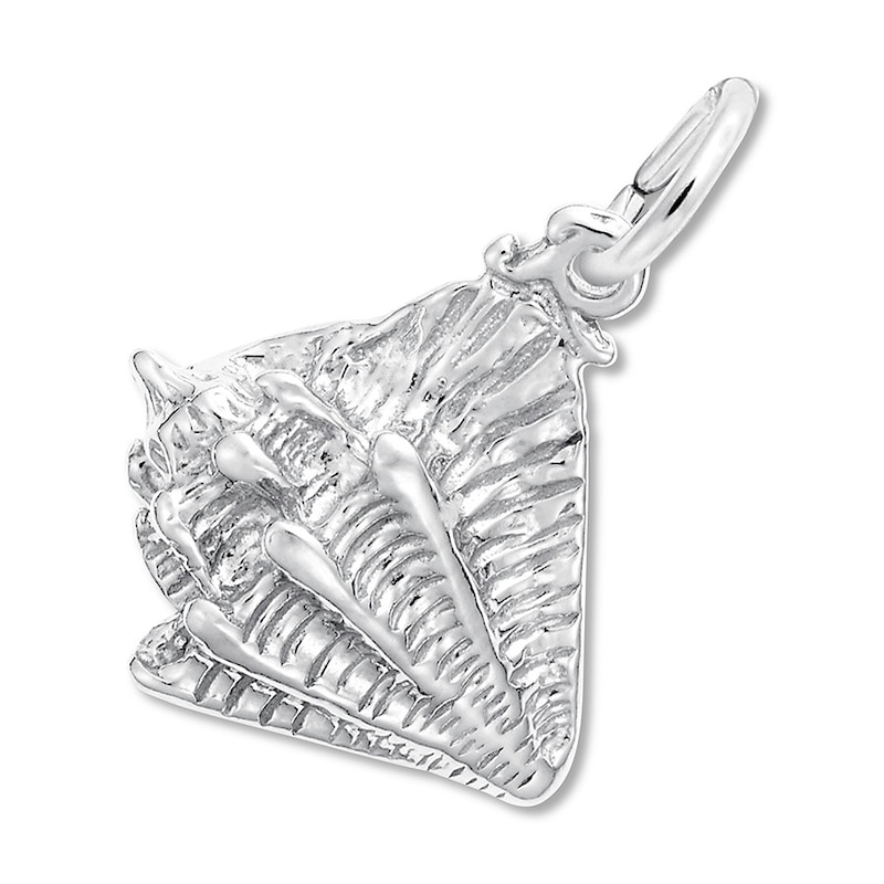 Conch Shell Charm Sterling Silver