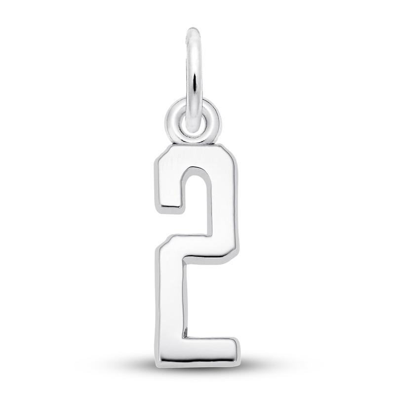 Number 2 Charm Sterling Silver