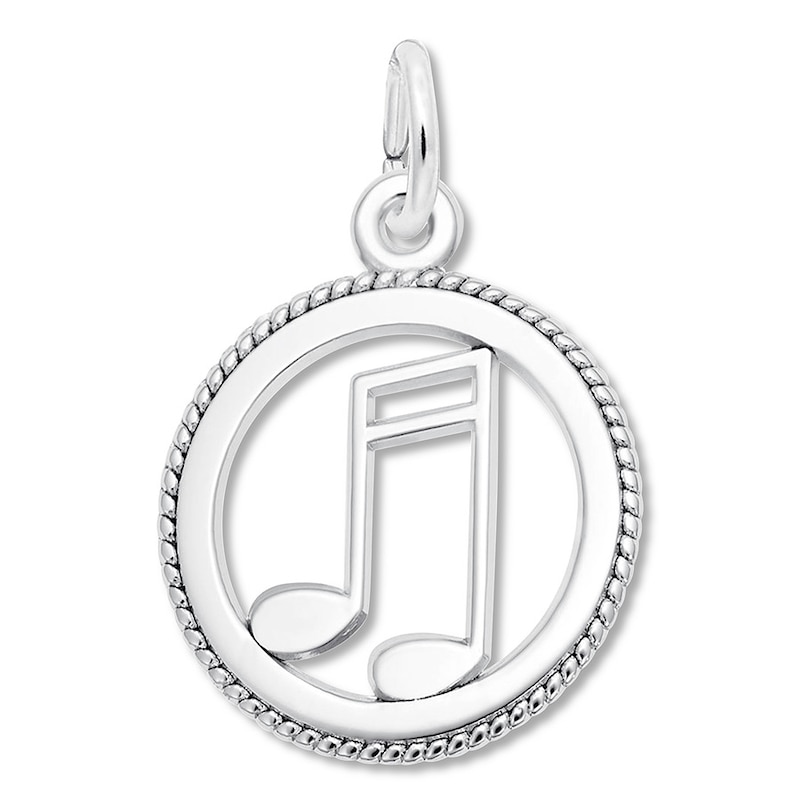 Music Note Charm Sterling Silver