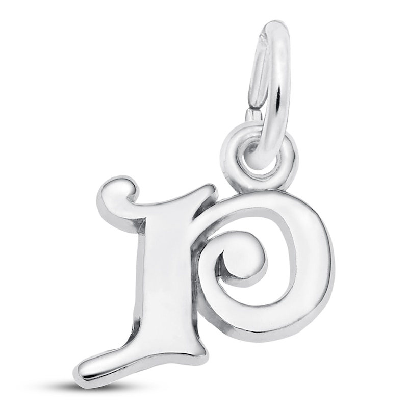 Letter P Charm Sterling Silver