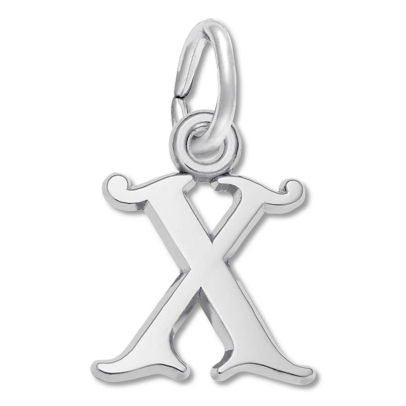 Letter X Charm Sterling Silver