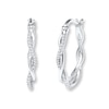 Thumbnail Image 0 of Diamond Hoop Earrings 1/8 ct tw Round-cut Sterling Silver