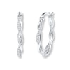 Thumbnail Image 0 of Diamond Hoop Earrings 1/8 ct tw Round-cut Sterling Silver