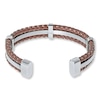 Men's Bracelet Brown Leather Stainless Steel