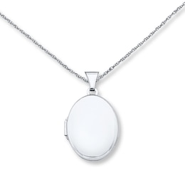 Oval Locket Necklace Sterling Silver