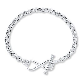 Infinity Symbol Toggle Bracelet Sterling Silver 8&quot;