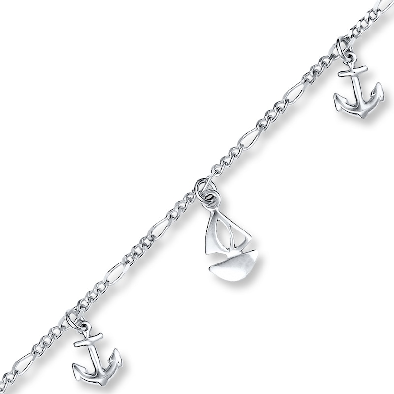 Nautical Anklet Sterling Silver