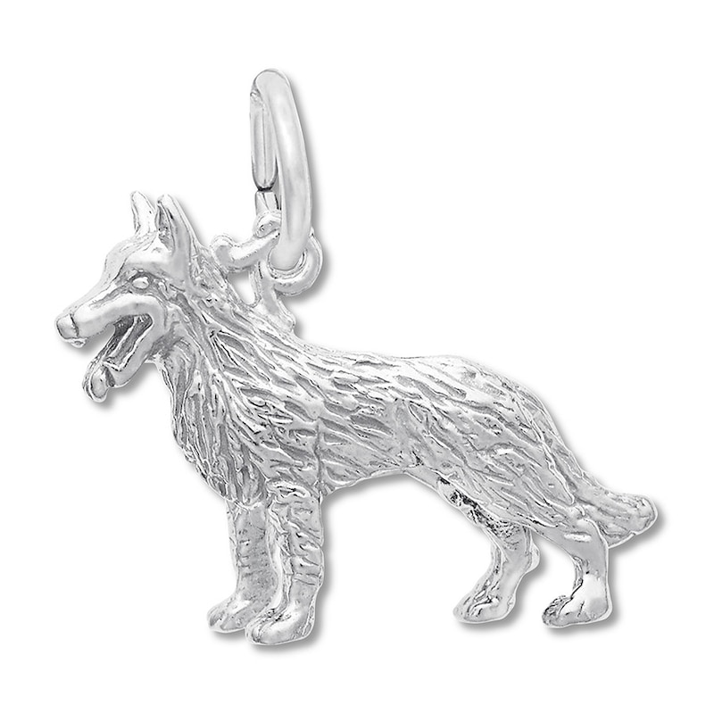 German Shepherd Dog Charm Sterling Silver