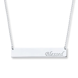 &quot;Blessed&quot; Necklace Sterling Silver