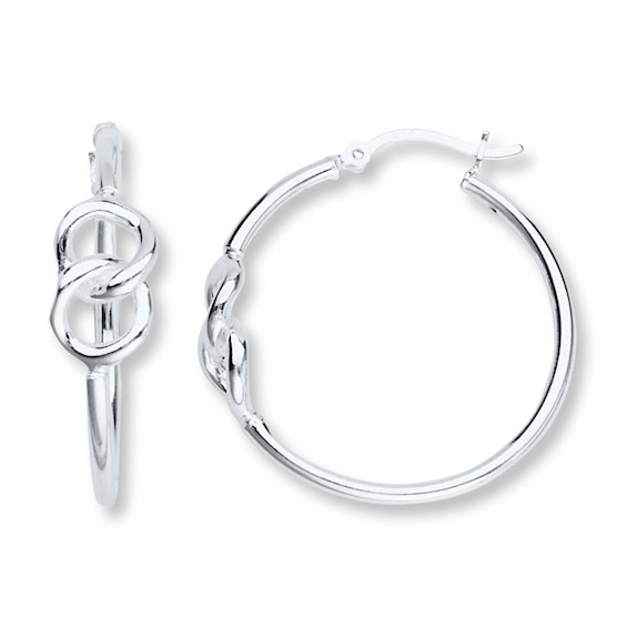 FB Jewels Solid Stainless Steel Polished Infinity Symbol Hoop Earrings 