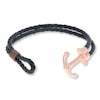 Thumbnail Image 1 of Men's Anchor Bracelet Leather & Stainless Steel 8.5"
