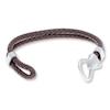 Thumbnail Image 1 of Men's Bracelet Leather & Stainless Steel 9"