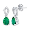 Lab-Created Emerald Earrings Sterling Silver