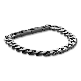 Men's Bracelet Black Ion-Plated Stainless Steel 9&quot;