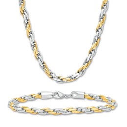 Men's Link Chain Boxed Set Stainless Steel