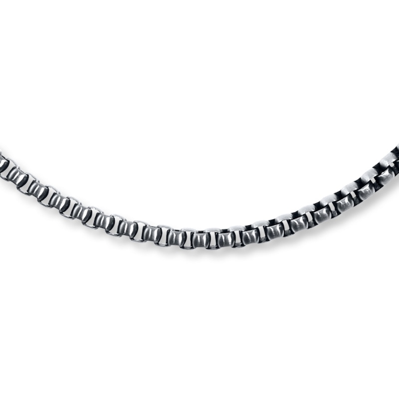 Solid Box Chain Necklace Stainless Steel 24"