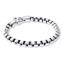 Men's Box Chain Bracelet Stainless Steel 9&quot;