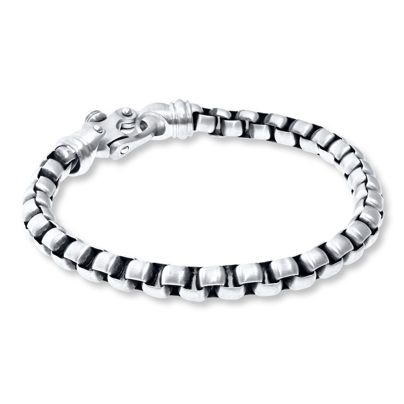 Solid Box Chain Bracelet Stainless Steel 9"