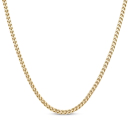 Solid Foxtail Chain Necklace 4mm Yellow Ion-Plated Stainless Steel 22&quot;
