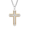 Thumbnail Image 0 of Men's Cross Necklace Diamond Accent Stainless Steel 24"