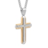 Thumbnail Image 2 of Men's Cross Necklace Diamond Accent Stainless Steel 24"