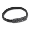 Men's Black Leather Bracelet Stainless Steel Accents 8.25