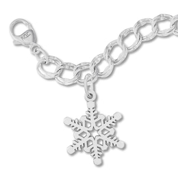 Snowflake Charm Bracelet Sterling Silver 7&quot;