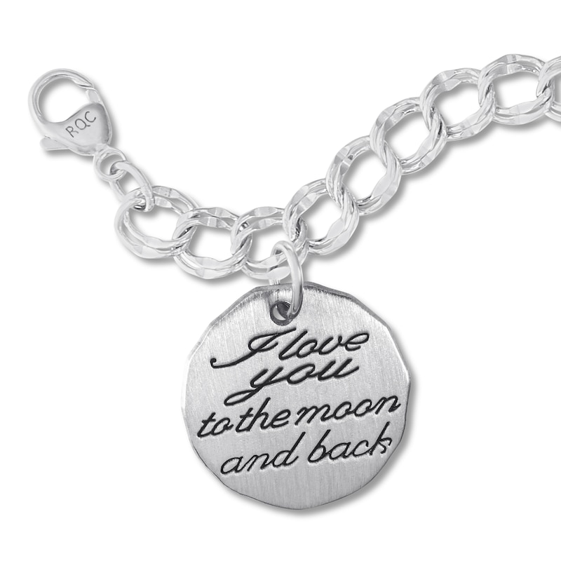 "Moon and Back" Charm Bracelet Sterling Silver 7"
