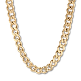 Men's Curb Chain Necklace Yellow Ion-Plated Stainless Steel 24&quot;