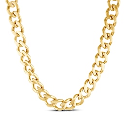 Men's Curb Chain Necklace Yellow Ion-Plated Stainless Steel 20&quot;