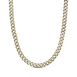 Men's Curb Chain Necklace Stainless Steel & Yellow Ion-Plated 30&quot;