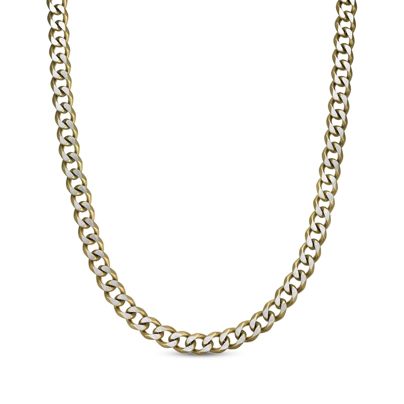 Curb Chain Necklace Stainless Steel & Yellow Ion-Plated 30"