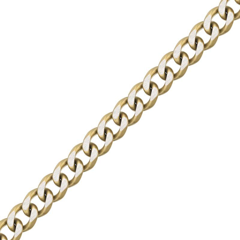 Solid Curb Chain Necklace 11mm Yellow Ion-Plated Stainless Steel 30"