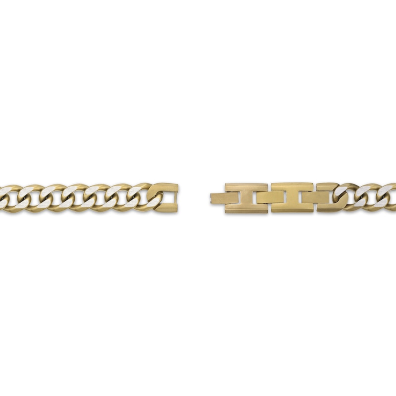 Curb Chain Necklace Stainless Steel & Yellow Ion-Plated 30"
