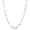 Thumbnail Image 1 of Pave Curb Link Necklace Solid Sterling Silver 24"