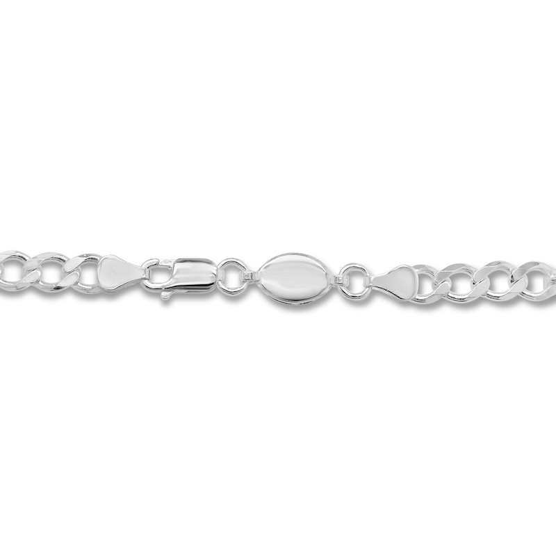 Main Image 2 of Pave Curb Link Necklace Solid Sterling Silver 24"