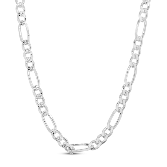 Figaro Link Chain Necklace Solid Sterling Silver 20"
