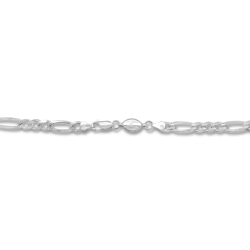 Solid Figaro Link Chain Necklace Sterling Silver 20"