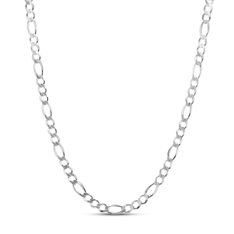 Main Image 1 of Figaro Link Necklace Solid Sterling Silver 20"