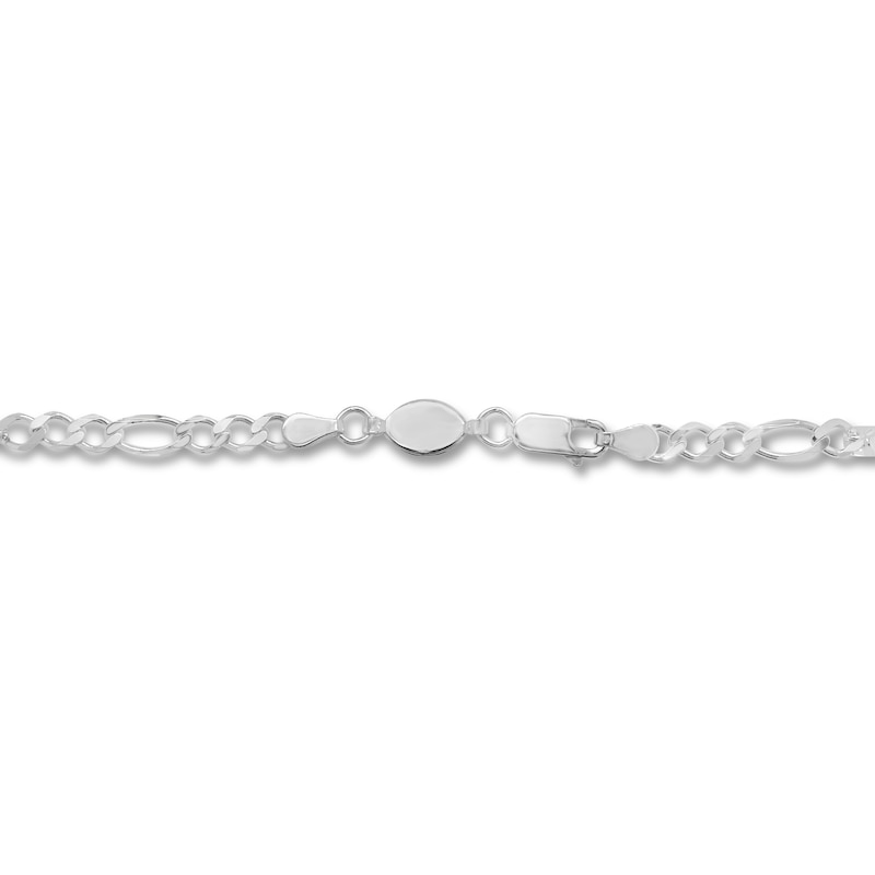 Main Image 2 of Figaro Link Necklace Solid Sterling Silver 20"