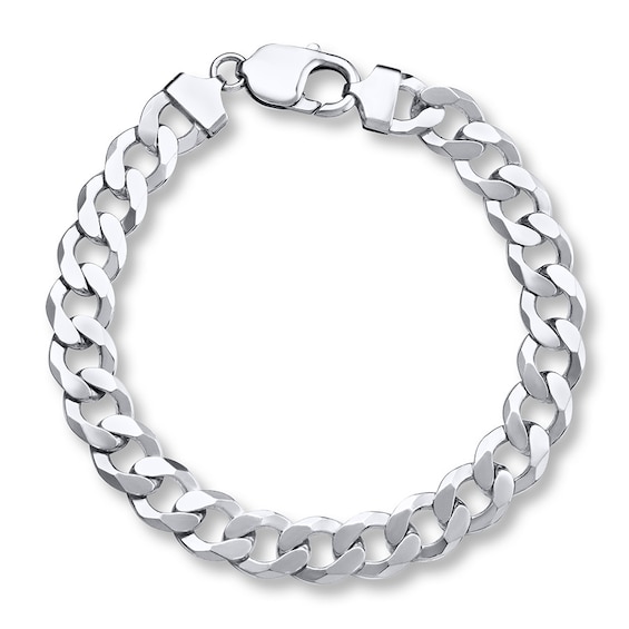 Curb Chain Bracelet Solid Sterling Silver 8.5"
