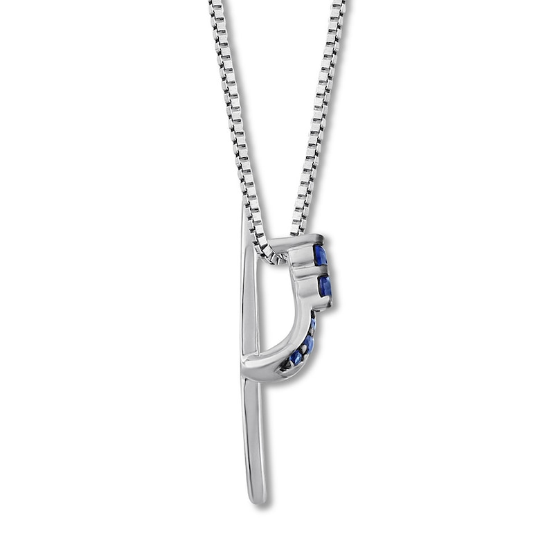 Main Image 2 of Flip Flop Necklace Lab-Created Sapphires Sterling Silver